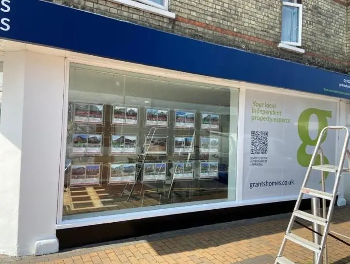 Grants Homes estate agent shopfront repainted