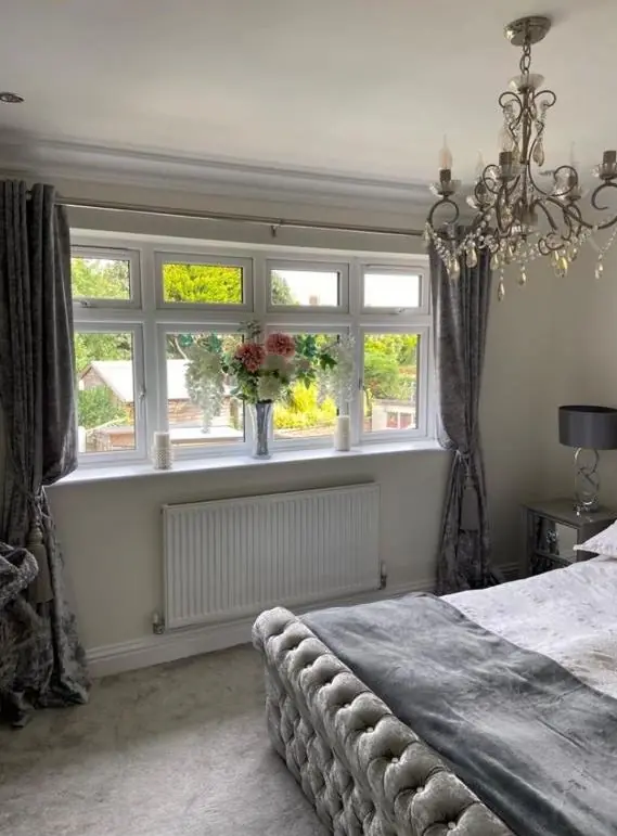 Bedroom decorated in soft neutral tones