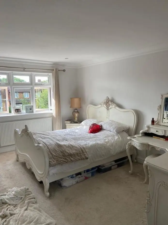 Bedroom decorated in soft neutral tones