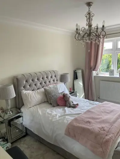 Bedroom decorated in soft neutral tones