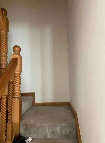 Staircase and landing freshly decorated